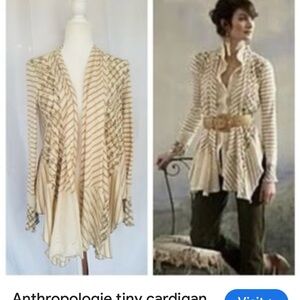Tiny by Anthropology Striped Cardigan with belt. Size s